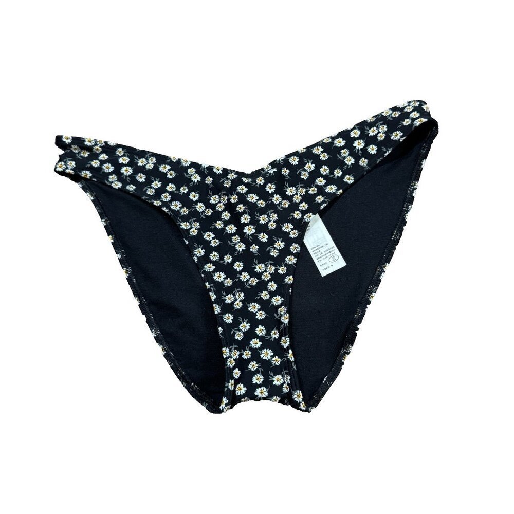 Hollister Swim Bikini Bottom Black Floral Ladies Size Small NWOT